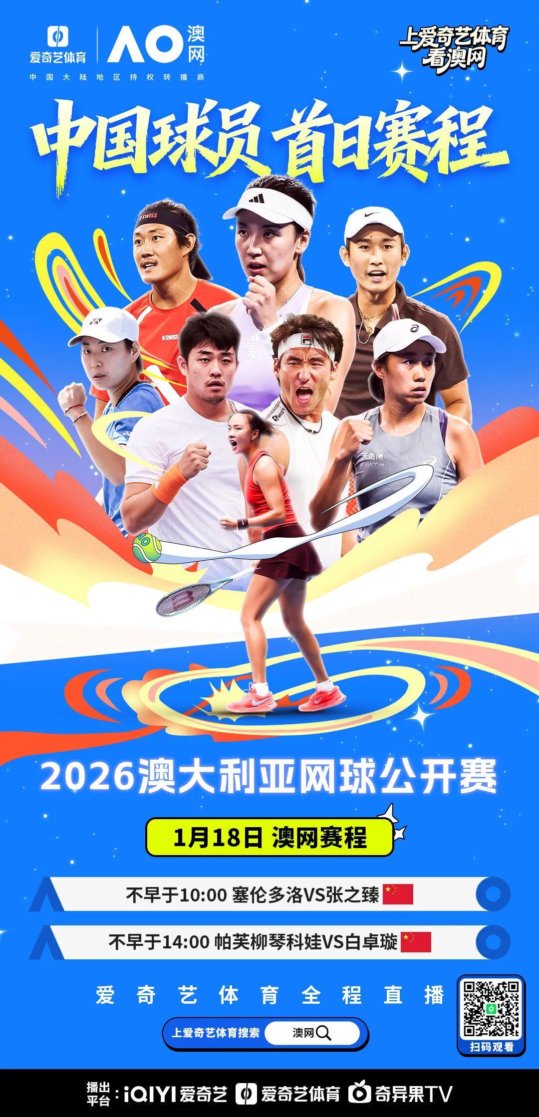 bob半岛体育登录入口-今日开打！2026澳网首日预告：张之臻白卓璇出战 45岁大威重返墨尔本